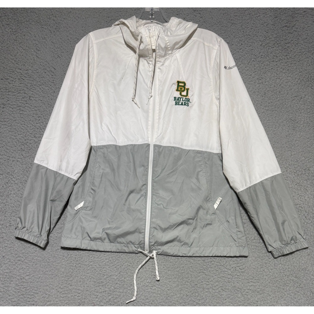 Columbia Baylor Bears colorblock windbreaker hooded jacket full zip womens Small